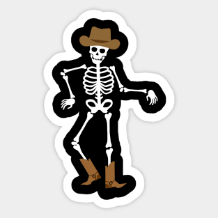 Spooky Skeleton Cowboy Dancing Funny Dad Cowboy Halloween Sticker